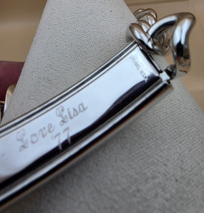SPEIDEL USA Cuban Link Peersonalized "Rick" "Love Lisa" Stainless Steel 8.5"Bracelet