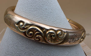 FM CO. Gold Filled Victorian Era Vintage 6.5"Cuff Bracelet