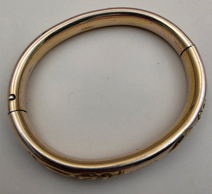 FM CO. Gold Filled Victorian Era Vintage 6.5"Cuff Bracelet