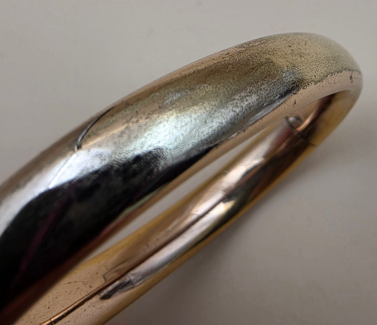 FM CO. Gold Filled Victorian Era Vintage 6.5"Cuff Bracelet