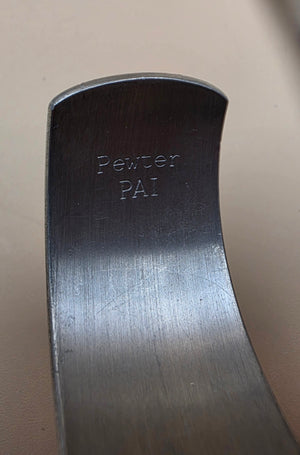 Pewter PAI Monogrammed "T.S.H" 1980's Vintage 7" Bracelet