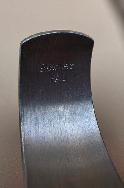 Pewter PAI Monogrammed "T.S.H" 1980's Vintage 7" Bracelet