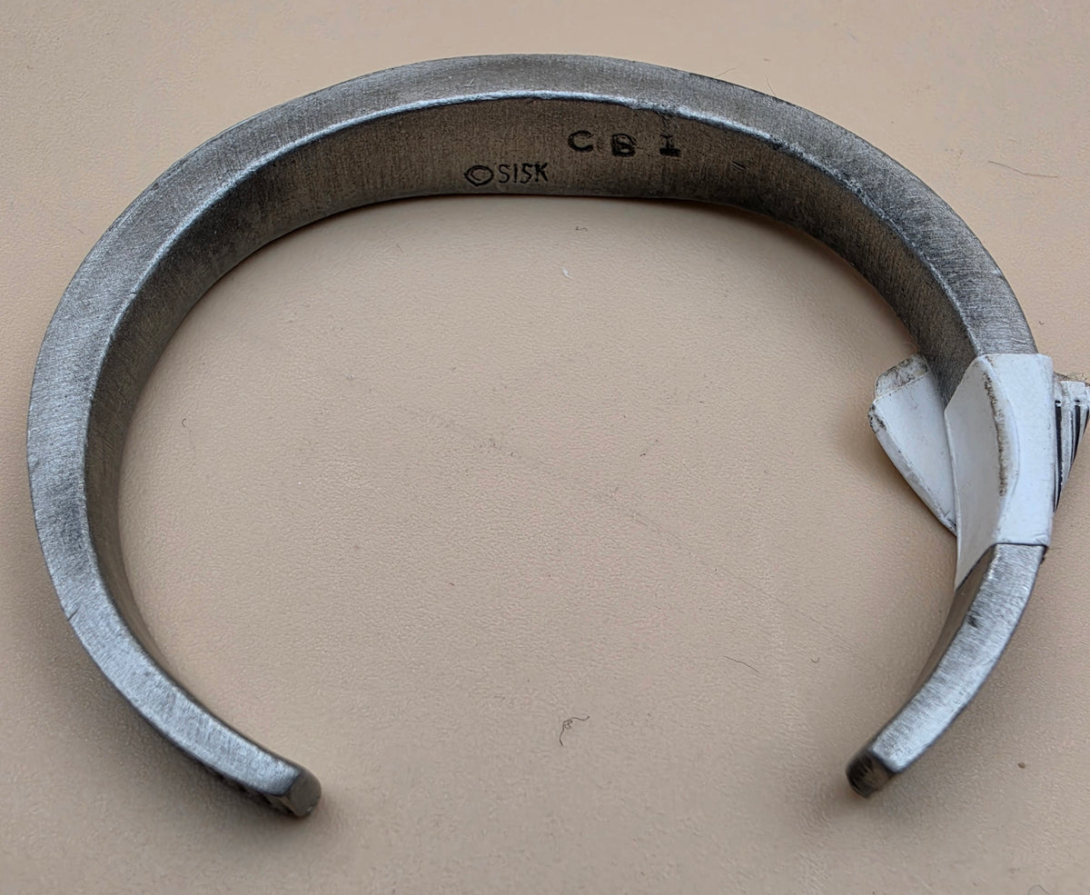 SISK Pewter Hand Carved American Eagle 6" Bracelet