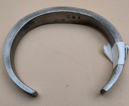 SISK Pewter Hand Carved American Eagle 6" Bracelet
