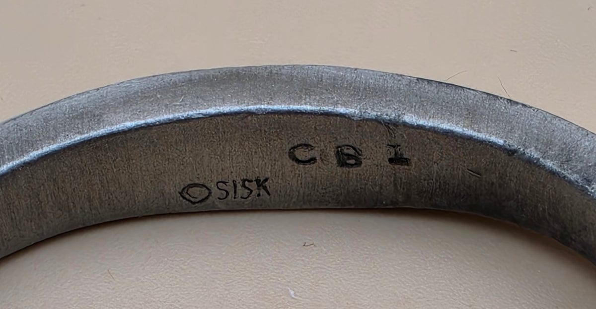 SISK Pewter Hand Carved American Eagle 6" Bracelet