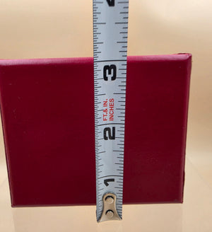 Red Leatherette/Gold Star Embellished 3.5" x 3" Ring Holder/Storage Box