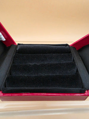 Red Leatherette/Gold Star Embellished 3.5" x 3" Ring Holder/Storage Box