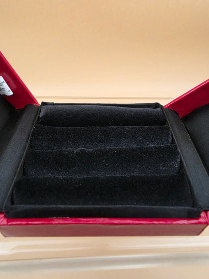 Red Leatherette/Gold Star Embellished 3.5" x 3" Ring Holder/Storage Box