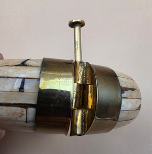 Antiqued White Water Buffalo Bone/Tigers Eye 7" Cuff Bracelet