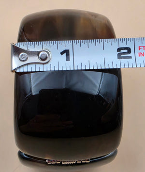 Brown and Black Lucite 7.25" Vintage Clamper Bracelet