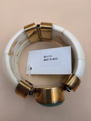 White Water Buffalo/Brass/Onyx Cuff Bracelet