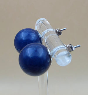 Blue Lapis/Sterling Silver 10mm Stud Earrings