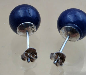 Blue Lapis/Sterling Silver 10mm Stud Earrings