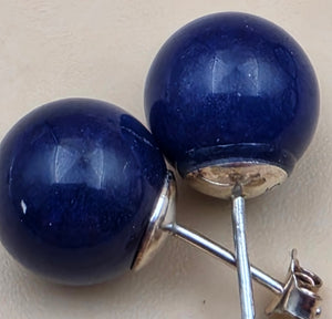 Blue Lapis/Sterling Silver 10mm Stud Earrings