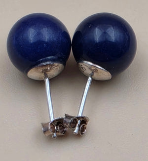 Blue Lapis/Sterling Silver 10mm Stud Earrings
