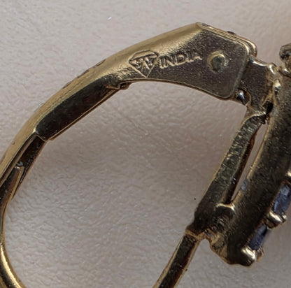 Faceted Blue Sapphire/Cultured Pearl/Sterling Silver 2.25" Dangle Earrings
