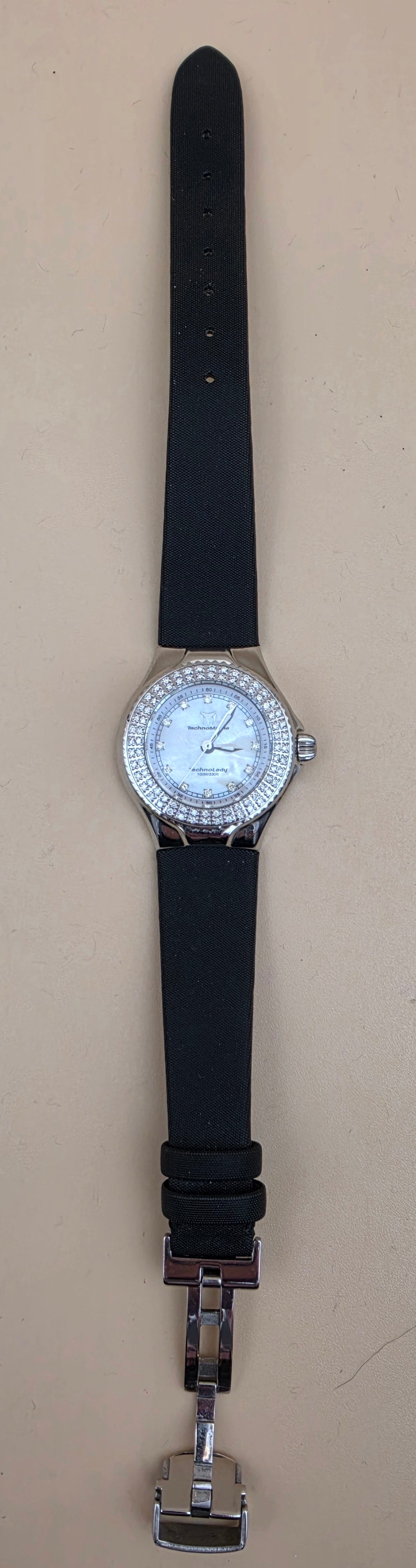 TECHNOMARINE TECH LADY TLSW Diamond Set/Mother Of Pearl/10ATM/Swiss Parts Y2K 5.5"-7.25" Women's Watch
