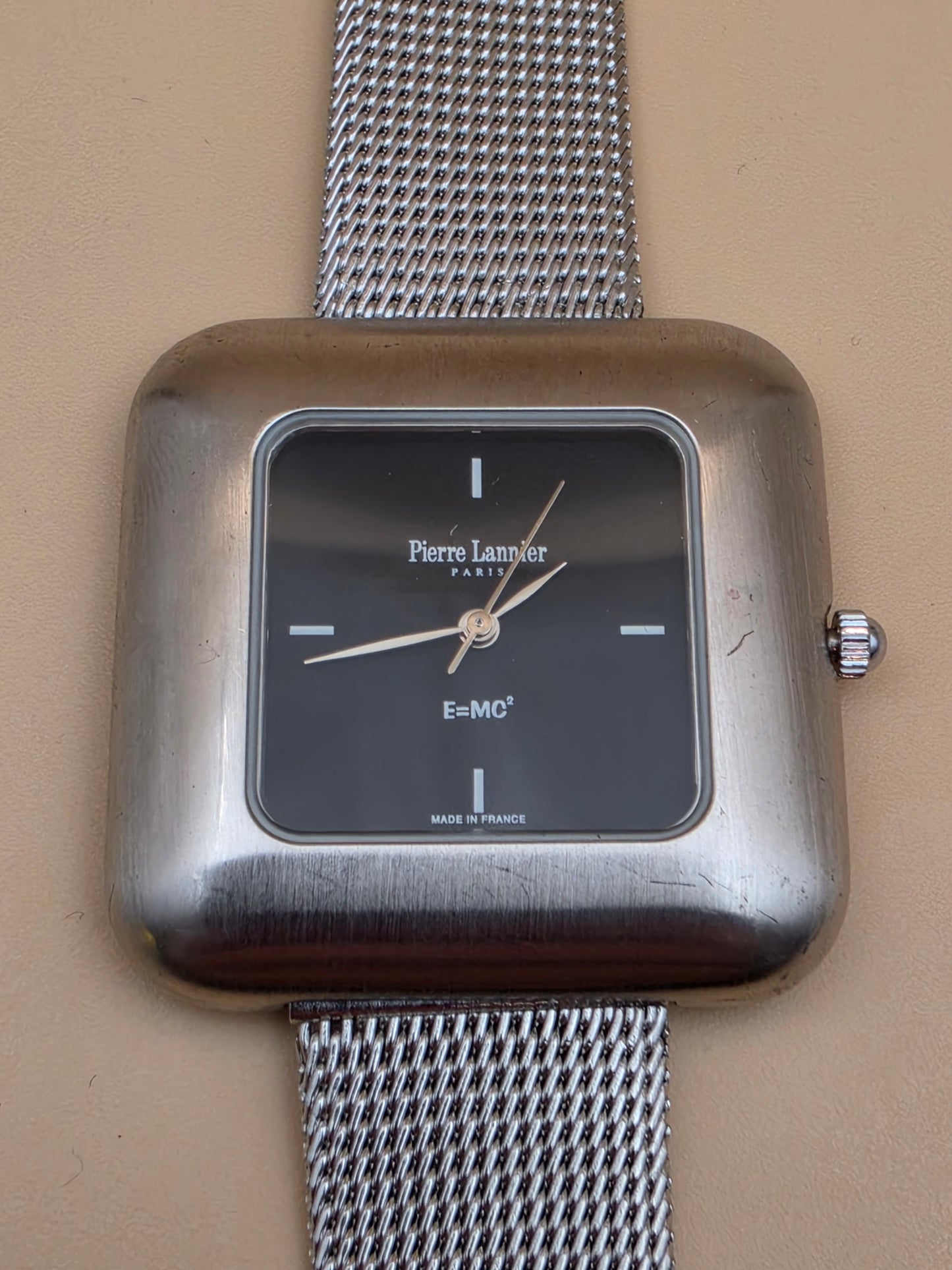 PIERRE LANIER EINSTEIN Model E=MC² Mesh Bracelet Band Watch