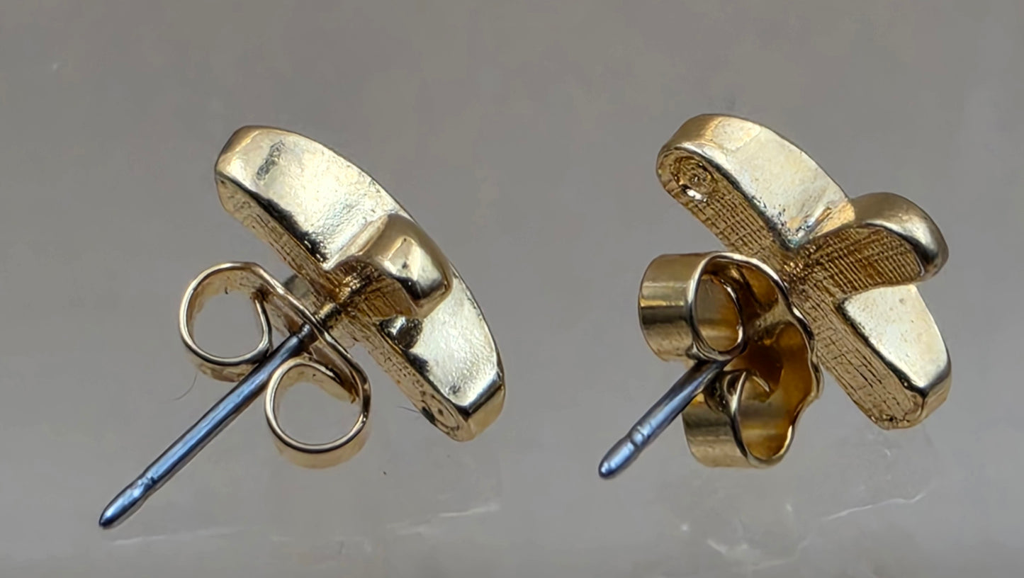 AVON X Stud "Sparkle Kiss"Goldtone/Rhinestone Stud Earrings