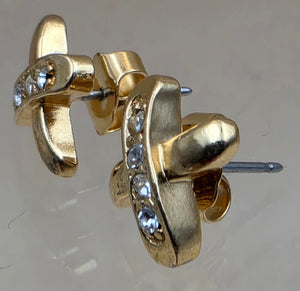 AVON X Stud "Sparkle Kiss"Goldtone/Rhinestone Stud Earrings