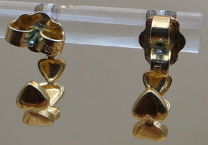 AVON Vintage 1991"Hearts Around Hoop" Goldtone Heart Half Hoop Earrings