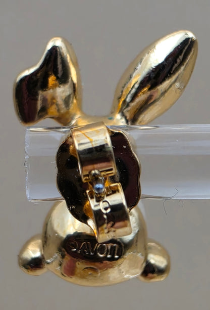 AVON "Pearly Bunny" Vintage 1994 Goldtone/Faux Pearl Stud Earrings