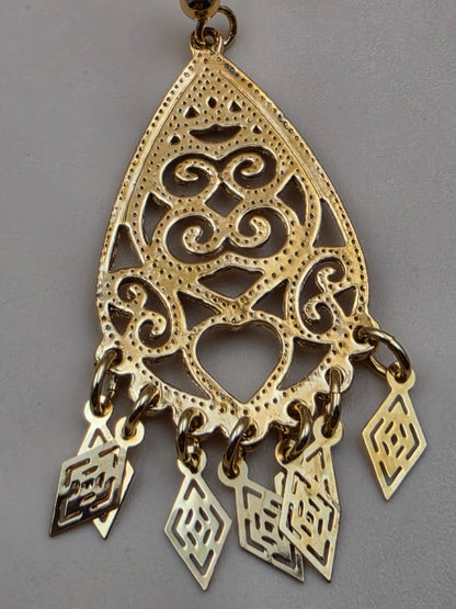 AVON Vintage 1990's "Filagree Fun" Goldtone Openwork Dangle Earrings