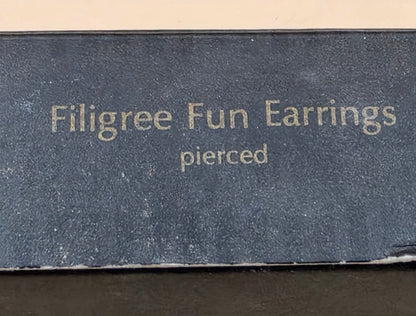 AVON Vintage 1990's "Filagree Fun" Goldtone Openwork Dangle Earrings