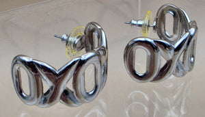 AVON Vintage 1990's "Modern Love Hoops" Silvertone Cutout 1" Half Hoop Earrings