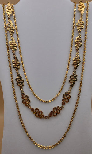 Vintage Gold Tone 3 Layer Necklace