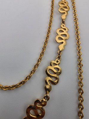 Vintage Gold Tone 3 Layer Necklace