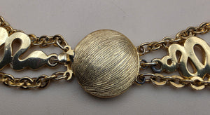 Vintage Gold Tone 3 Layer Necklace