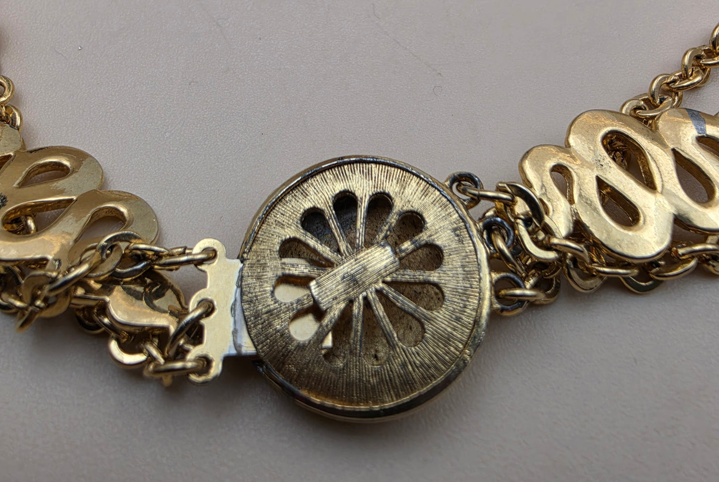 Vintage Gold Tone 3 Layer Necklace
