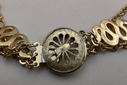 Vintage Gold Tone 3 Layer Necklace