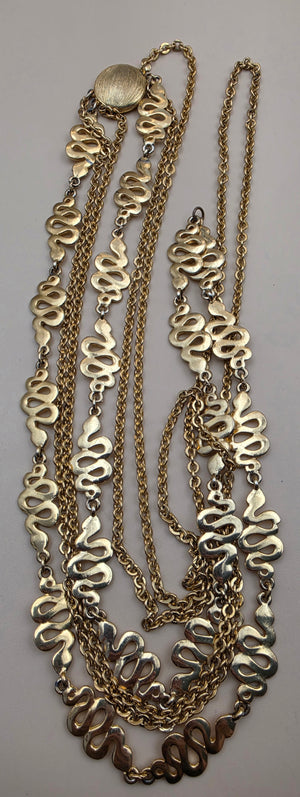 Vintage Gold Tone 3 Layer Necklace
