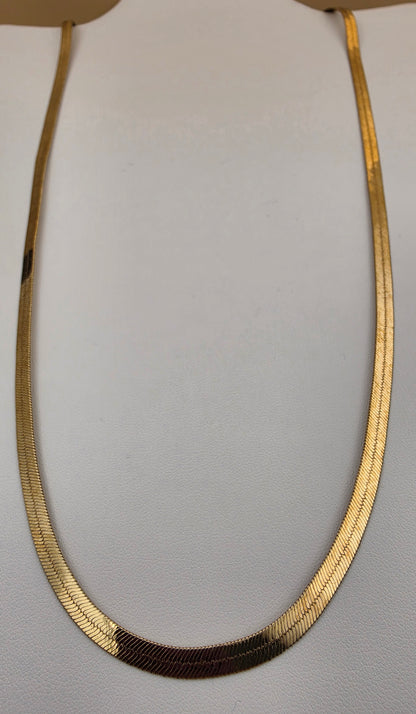 30" Gold Plated Herringbone Necklace