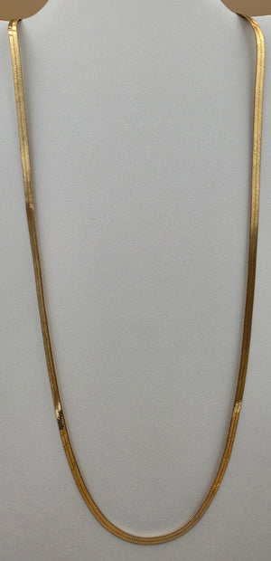 30" Gold Plated Herringbone Necklace
