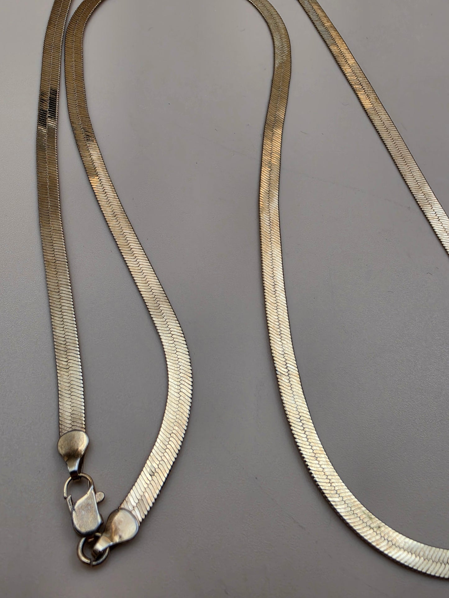 30" Gold Plated Herringbone Necklace