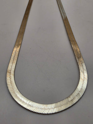 30" Gold Plated Herringbone Necklace