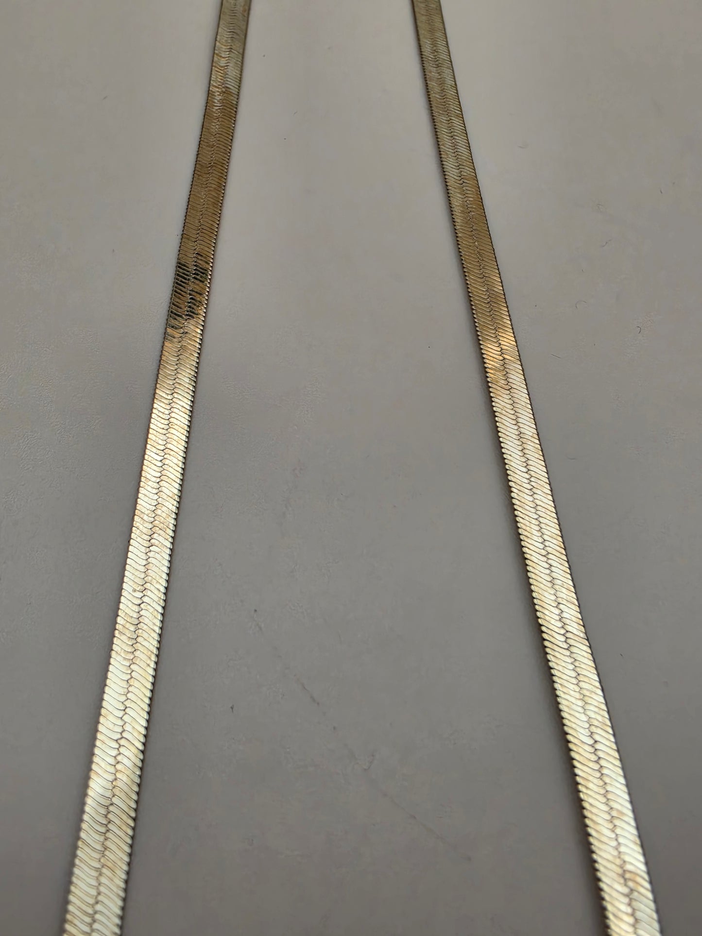 30" Gold Plated Herringbone Necklace