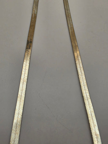 30" Gold Plated Herringbone Necklace