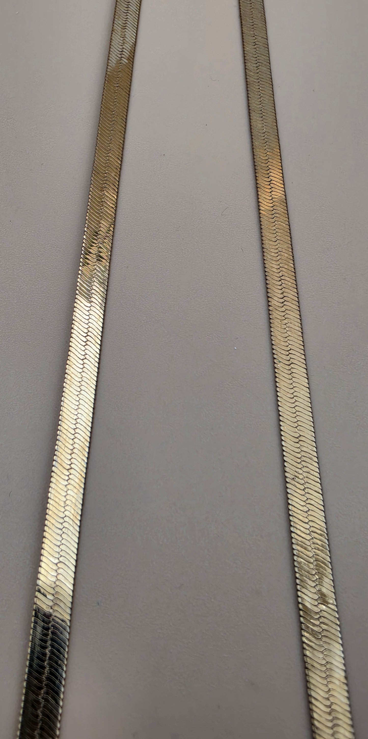 30" Gold Plated Herringbone Necklace