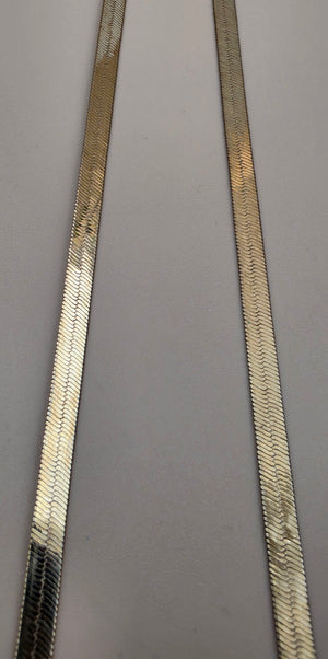 30" Gold Plated Herringbone Necklace
