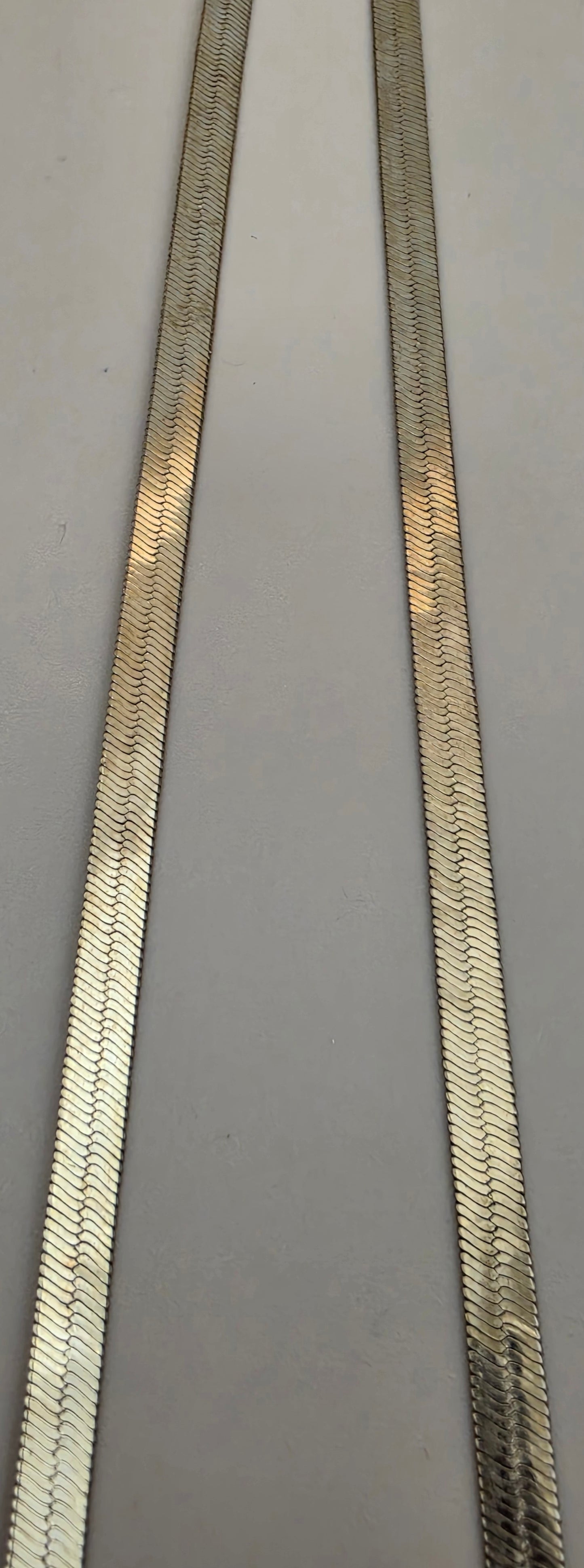 30" Gold Plated Herringbone Necklace