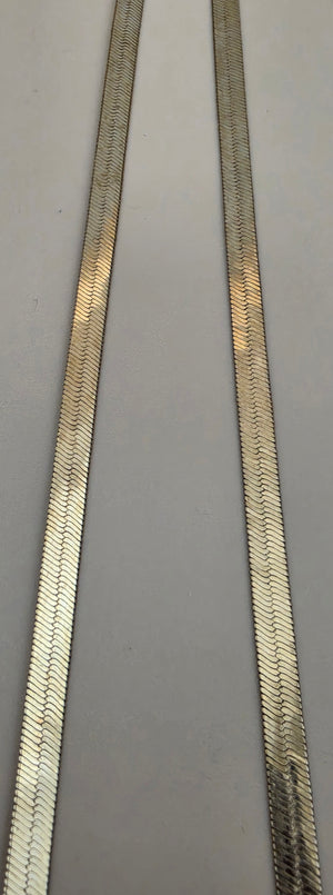 30" Gold Plated Herringbone Necklace