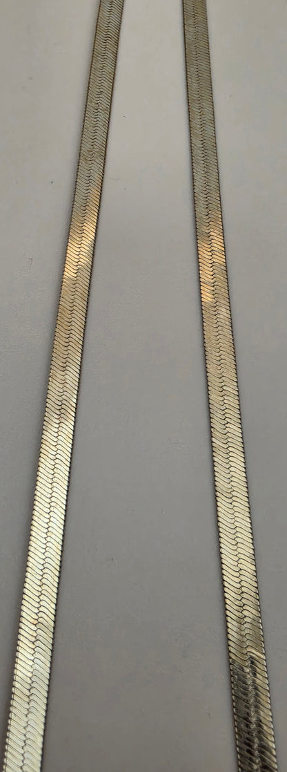 30" Gold Plated Herringbone Necklace