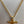 Gold Tone/Clear Rhinestone/Heart Wrapped Cross Pendant on 16