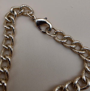 Textured Gold Tone/Open Link 28" Chain Necklace