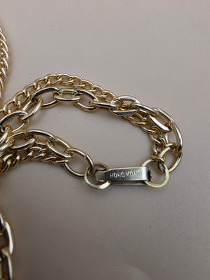 Gold Tone/Filagree Tassel Pendant/Layered Necklace