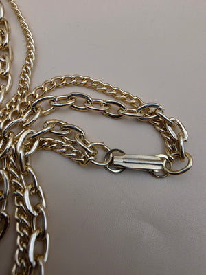 Gold Tone/Filagree Tassel Pendant/Layered Necklace
